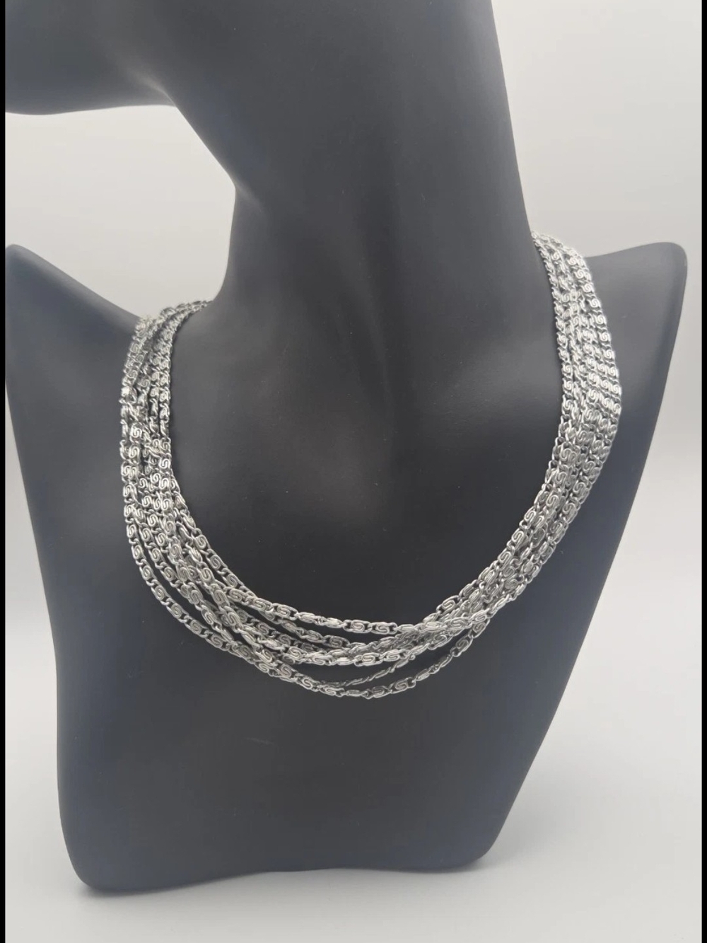 Vintage Multi Strand Necklace Silver Tone From Sarah Coventry Elegant Maximalist